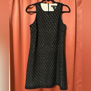 INC Black Lined Crochet Mini Dress Women’s Size 6